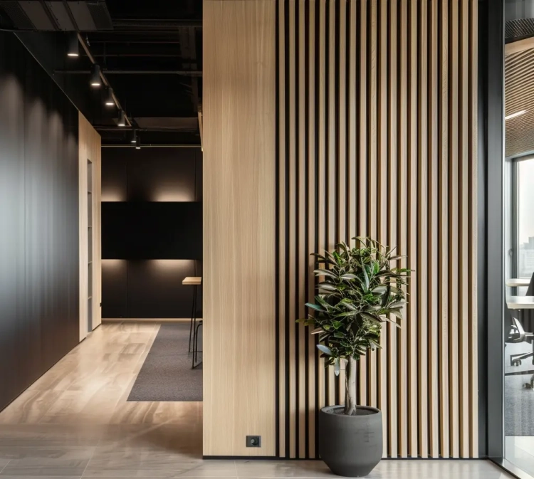 Lamele ścienne Dąb Ciemny L0304T – zdjęcie lifestyle 8 z kolekcji Lamele Ścienne Largo.