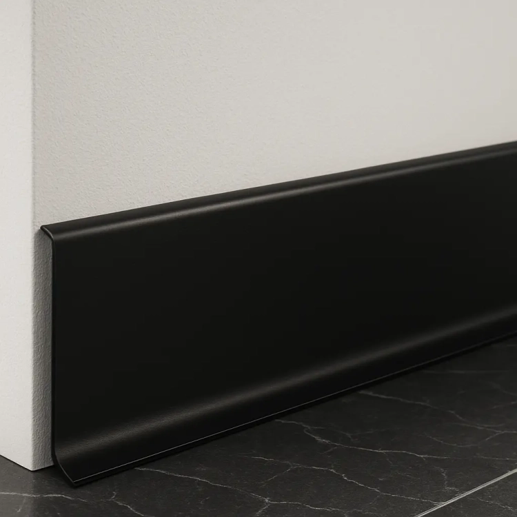 Listwa Przypodłogowa Aluminiowa 10 cm Czarna AF100B w Aranżacji Wnętrza