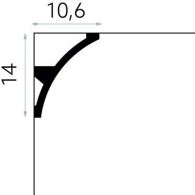 Zdjęcie Wymiarów Wysoka Listwa Oświetleniowa LED Przysufitowa 14cm do Malowania MDB101