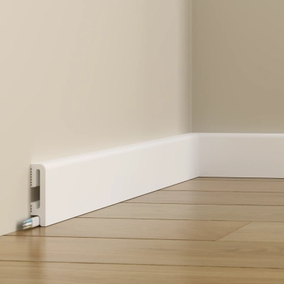 Listwa przypodłogowa biała 6cm Durofit PF060 premium floor zbliżenie.webp