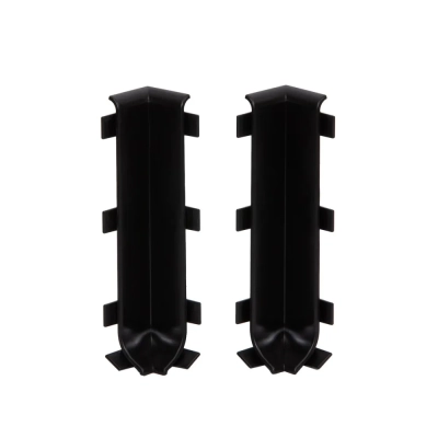 Narożniki Wewnętrzne 8 cm Czarne do Listwy Aluminiowej LP80-RAL9005