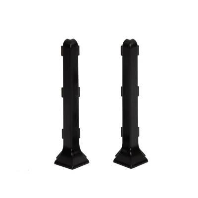 Narożniki Zewnętrzne 8 cm Czarne do Listwy Aluminiowej LP80-RAL9005