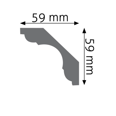 Zdjęcie Wymiarów Gzyms Dekoracyjna Listwa Przysufitowa 5,9cm do Malowania LGG-03 Creativa