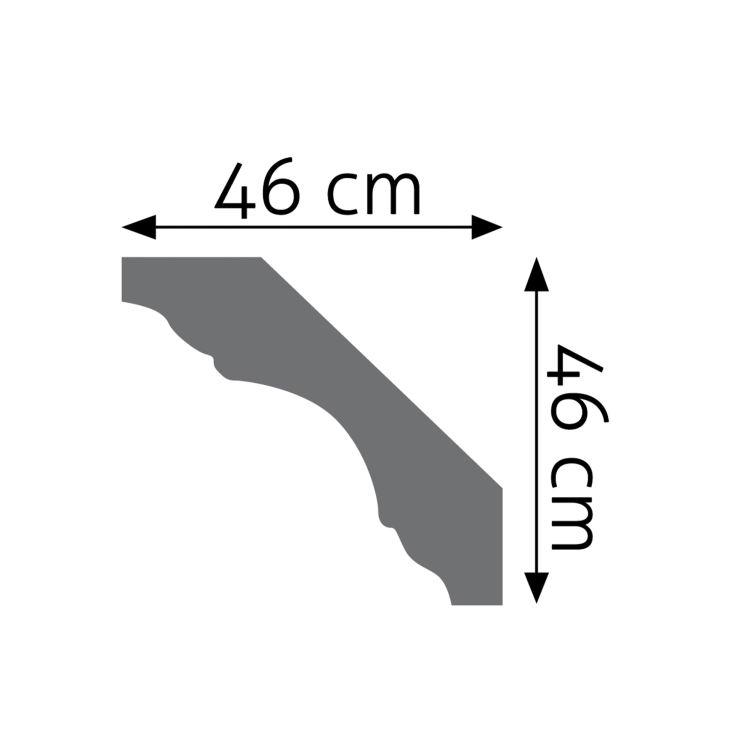 Zdjęcie Wymiarów Gzyms Dekoracyjna Listwa Przysufitowa 4,6cm do Malowania LGG-07 Creativa
