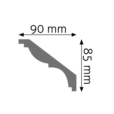 Zdjęcie Wymiarów Gzyms Dekoracyjna Listwa Przysufitowa 9cm do Malowania LGG-08 Creativa