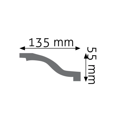 Zdjęcie Wymiarów Gzyms Dekoracyjna Listwa Przysufitowa 13,5cm do Malowania LGG-10 Creativa