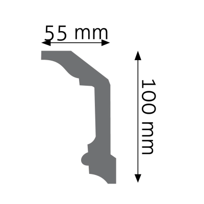 Zdjęcie Wymiarów Gzyms Dekoracyjna Listwa Przysufitowa 5,5cm do Malowania LGG-13 Creativa