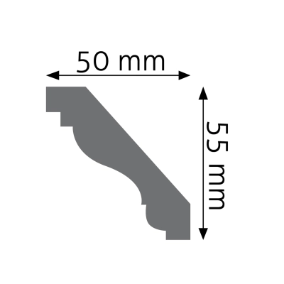 Zdjęcie Wymiarów Gzyms Dekoracyjna Listwa Przysufitowa 5cm do Malowania LGG-16 Creativa
