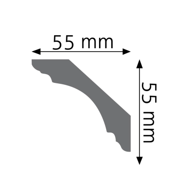 Zdjęcie Wymiarów Gzyms Dekoracyjna Listwa Przysufitowa 5,5cm do Malowania LGG-22 Creativa