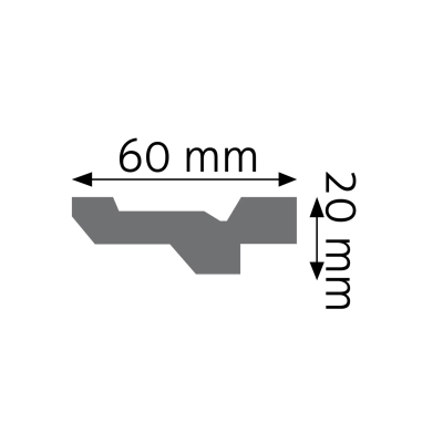Zdjęcie Wymiarów Gzyms Dekoracyjna Listwa Przysufitowa 6cm do Malowania LGG-23 Creativa