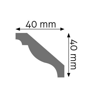 Zdjęcie Wymiarów Gzyms Dekoracyjna Listwa Przysufitowa 4cm do Malowania LGG-24 Creativa