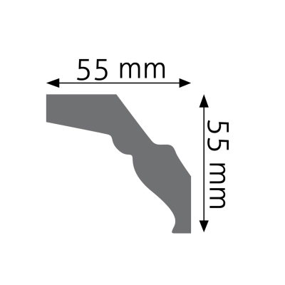 Zdjęcie Wymiarów Gzyms Dekoracyjna Listwa Przysufitowa 5,5cm do Malowania LGG-25 Creativa