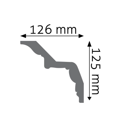 Zdjęcie Wymiarów Gzyms Dekoracyjna Listwa Przysufitowa 12,6cm do Malowania LGG-34 Creativa