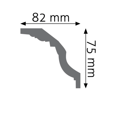 Zdjęcie Wymiarów Gzyms Dekoracyjna Listwa Przysufitowa 8,2cm do Malowania LGG-01 Creativa
