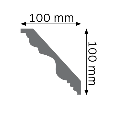 Zdjęcie Wymiarów Gzyms Dekoracyjna Listwa Przysufitowa 10cm do Malowania LGG-04 Creativa