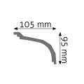 Zdjęcie Wymiarów Gzyms Dekoracyjna Listwa Przysufitowa 10,5cm do Malowania LGG-05 Creativa