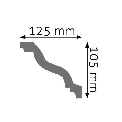 Zdjęcie Wymiarów Gzyms Dekoracyjna Listwa Przysufitowa 12,5cm do Malowania LGG-20 Creativa