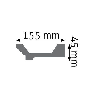 Zdjęcie Wymiarów Gzyms Dekoracyjna Listwa Przysufitowa 15,5cm do Malowania LGG-26 Creativa