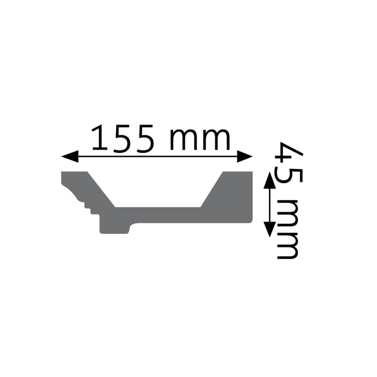 Zdjęcie Wymiarów Gzyms Dekoracyjna Listwa Przysufitowa 15,5cm do Malowania LGG-26 Creativa