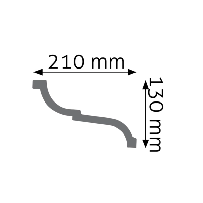 Zdjęcie Wymiarów Gzyms Dekoracyjna Listwa Przysufitowa 21cm do Malowania LGG-31 Creativa
