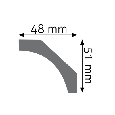 Zdjęcie Wymiarów Gzyms Dekoracyjna Listwa Przysufitowa 4,8cm do Malowania LGG-28 Creativa