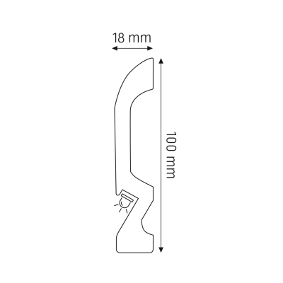 Zdjęcie Wymiarów Wysoka Listwa Oświetleniowa LED Przypodłogowa 10cm do Malowania LPC-19LE Creativa