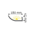 Zdjęcie Wymiarów Listwa Oświetleniowa Przysufitowa LED 18,0cm do Malowania LOC-01 Creativa