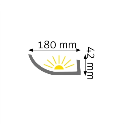Zdjęcie Wymiarów Listwa Oświetleniowa Przysufitowa LED 18,0cm do Malowania LOC-01 Creativa