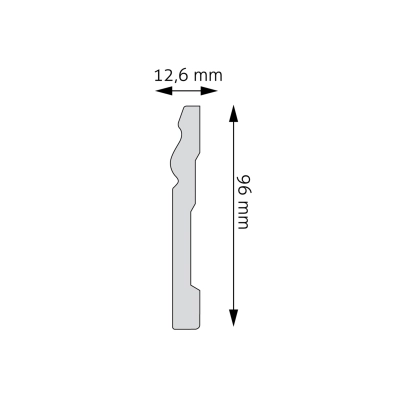 Zdjęcie Wymiarów Wysoka Nowoczesna Listwa Przypodłogowa 9,4cm do Malowania LPC-08 Creativa