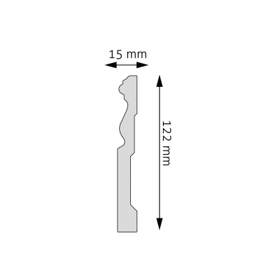 Zdjęcie Wymiarów Wysoka Nowoczesna Listwa Przypodłogowa 11,9cm do Malowania LPC-09 Creativa