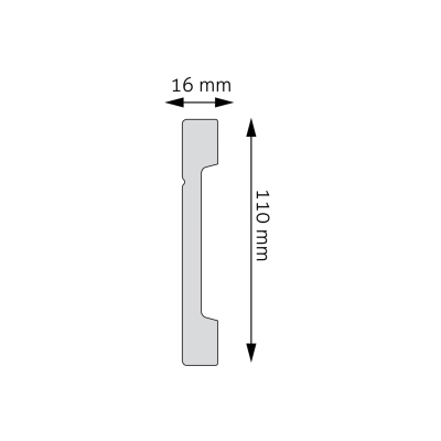 Zdjęcie Wymiarów Wysoka Nowoczesna Listwa Przypodłogowa 11cm do Malowania LPC-20 Creativa