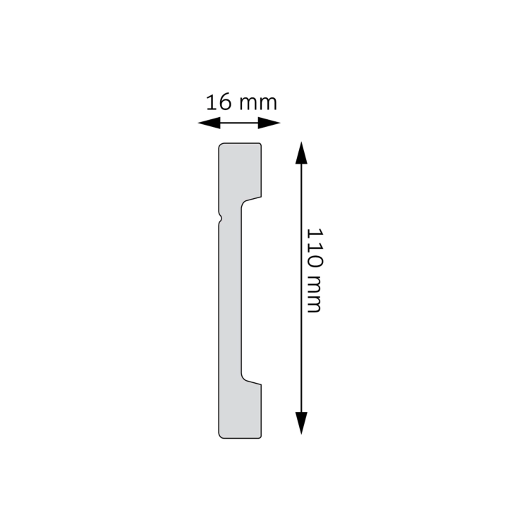 Zdjęcie Wymiarów Wysoka Nowoczesna Listwa Przypodłogowa 11cm do Malowania LPC-20 Creativa