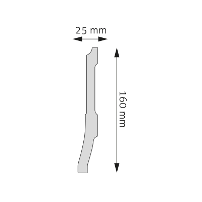 Zdjęcie Wymiarów Wysoka Nowoczesna Listwa Przypodłogowa 16cm do Malowania LPC-35 Creativa
