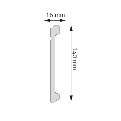 Zdjęcie Wymiarów Wysoka Nowoczesna Listwa Przypodłogowa 13,8cm do Malowania LPC-30 Creativa