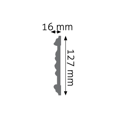 Zdjęcie Wymiarów Wysoka Zdobiona Listwa Ścienna 12,7cm do Malowania LNZ-02 Creativa