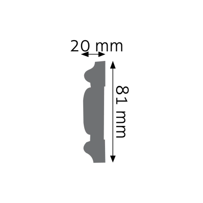 Zdjęcie Wymiarów Zdobiona Listwa Ścienna 8,1cm do Malowania LNZ-03 Creativa
