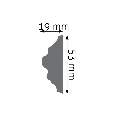 Zdjęcie Wymiarów Niska Zdobiona Listwa Ścienna 5,3cm do Malowania LNZ-05 Creativa