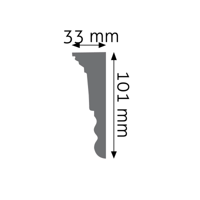 Zdjęcie Wymiarów Wysoka Dekoracyjna Listwa Ścienna 10,1cm do Malowania LNG-10 Creativa