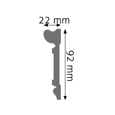 Zdjęcie Wymiarów Wysoka Dekoracyjna Listwa Ścienna 9,2cm do Malowania LPC-21 Creativa