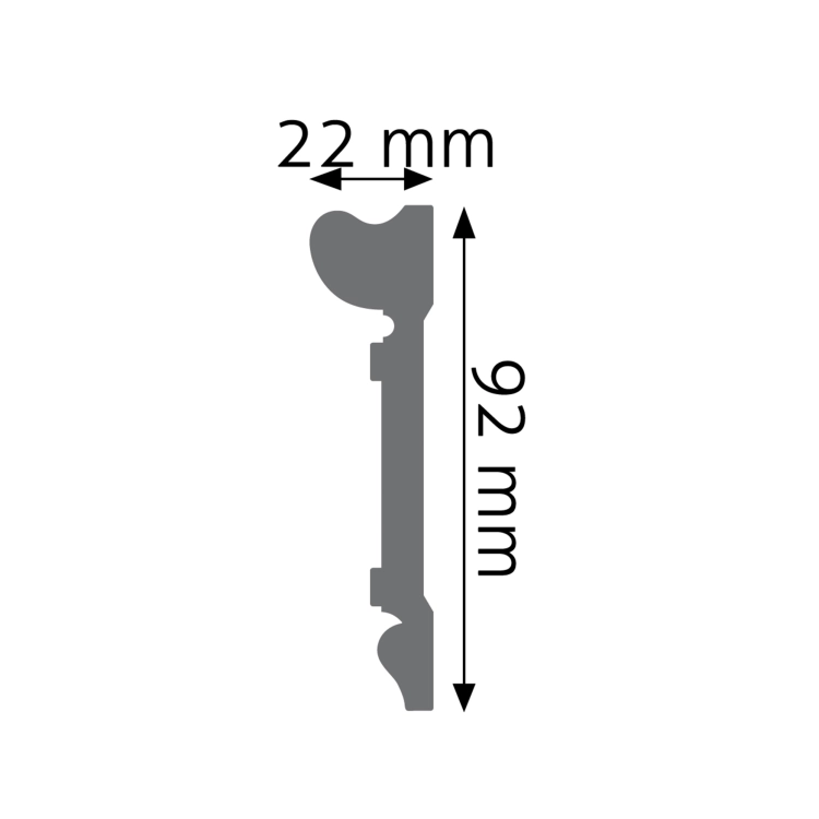 Zdjęcie Wymiarów Wysoka Dekoracyjna Listwa Ścienna 9,2cm do Malowania LPC-21 Creativa