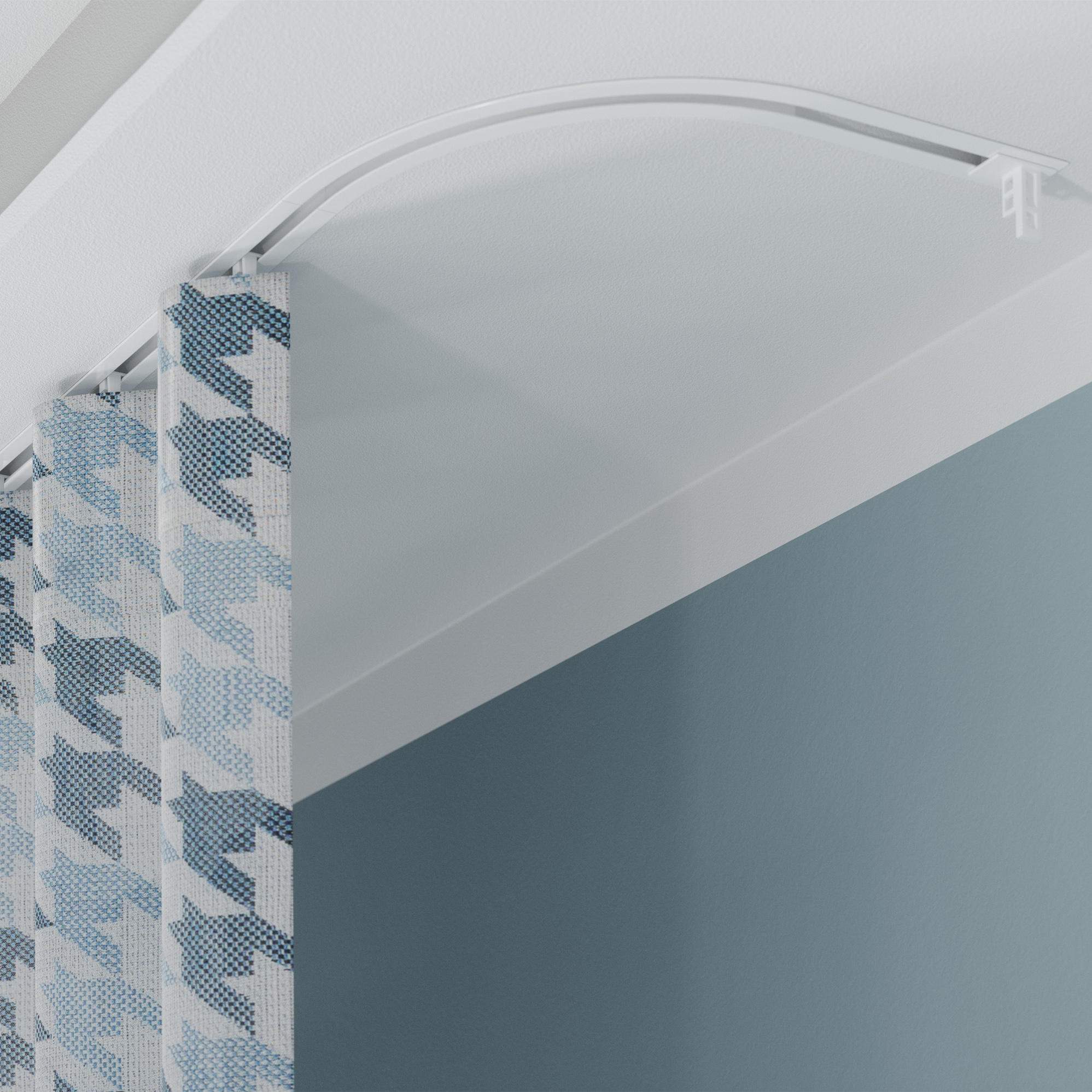 Łuk Aluminiowy Uniwersalny 90° do Szyny Karniszowej Biały PS Creativa